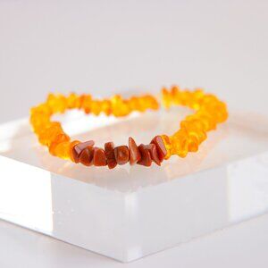 Baltic Honey Amber and Gold Gemstone Bracelet